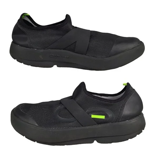 OOFOS Men's OOmg Fibre Low Shoe 12 EU 45 Black Stretch Recovery Comfort Washable - Picture 4 of 8